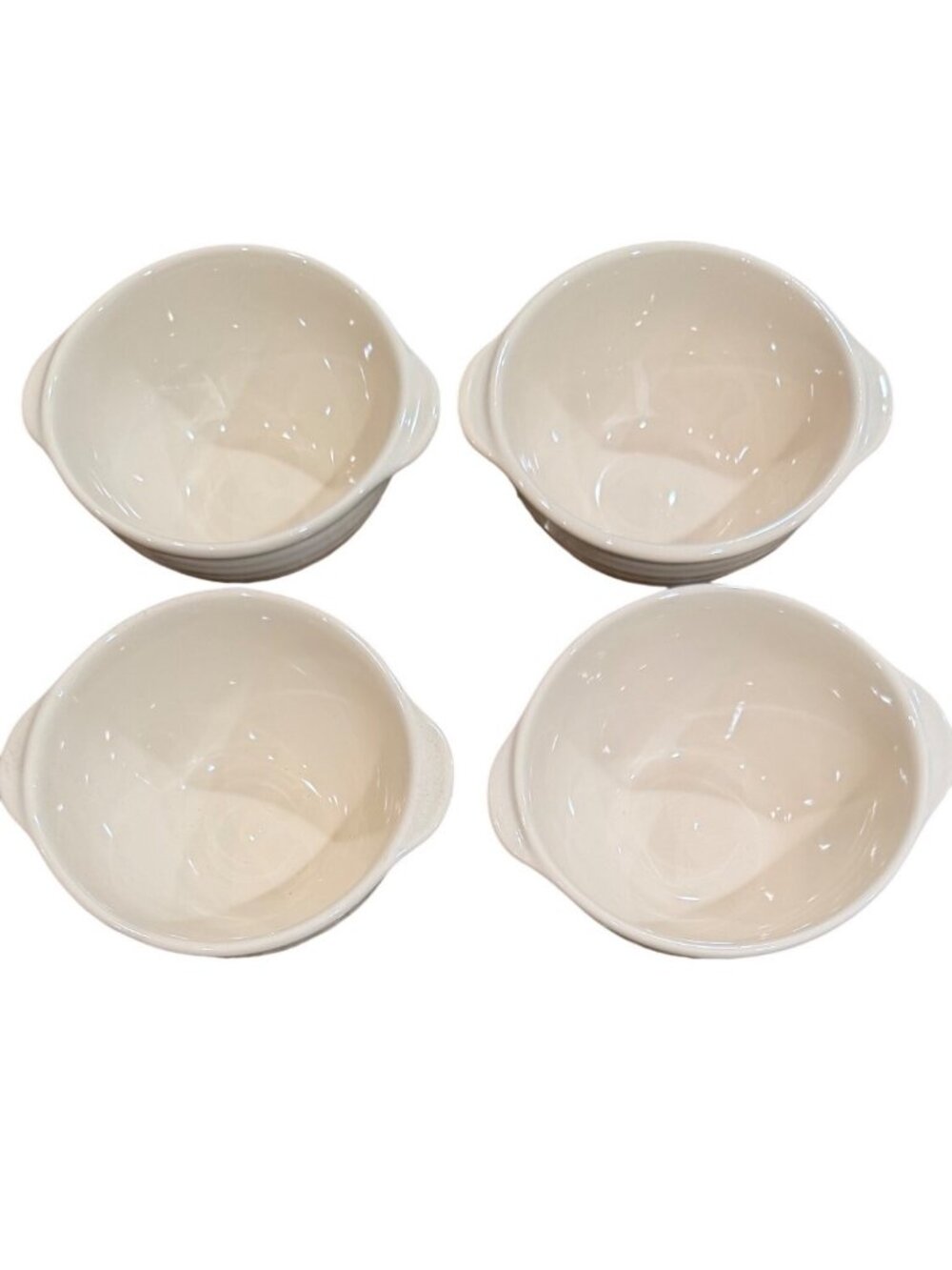 4 Emile Henry Modele Depose 21.60 Bowl Ribbed Lug Handled Soup Cereal Ice Cream - Picture 9 of 10